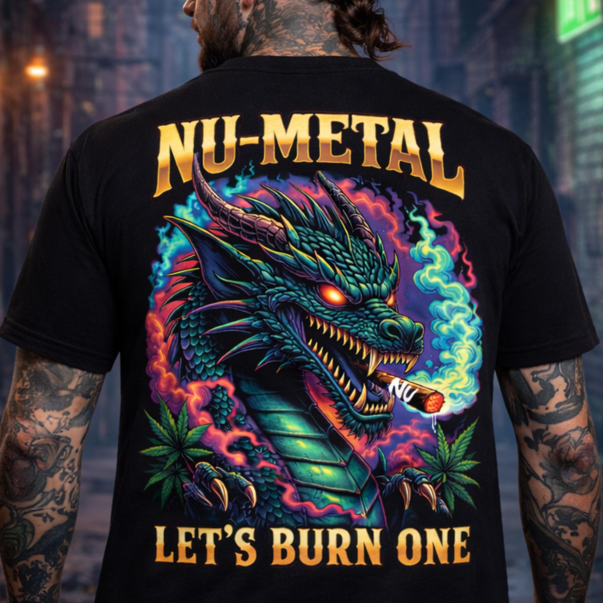 Dragon graphic back print t-shirt — heavy metal streetwear