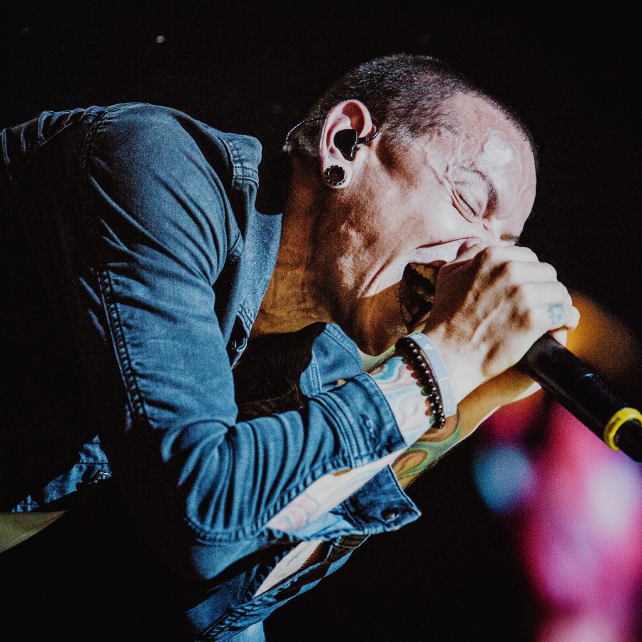 Linkin Park performing live in 2015