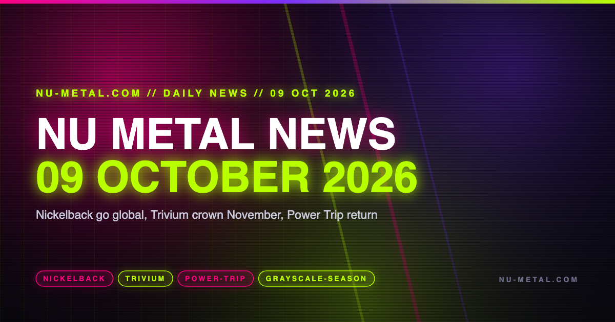Nu Metal News 9 October 2026 daily news header card