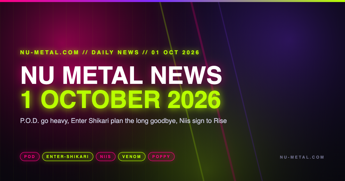 Nu Metal News 1 October 2026 daily column header artwork
